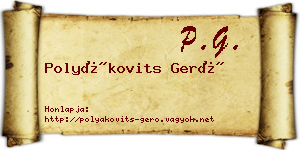 Polyákovits Gerő névjegykártya